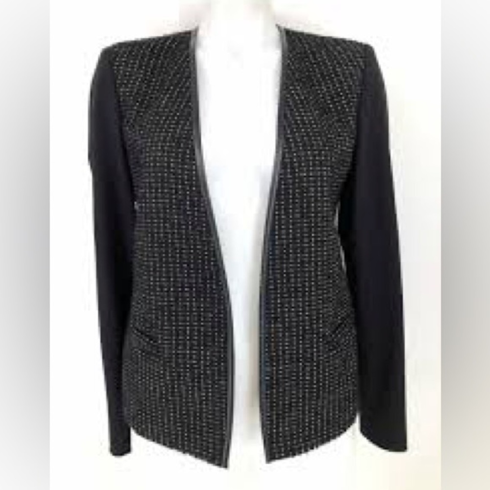🌸Theory blazer with leather trim